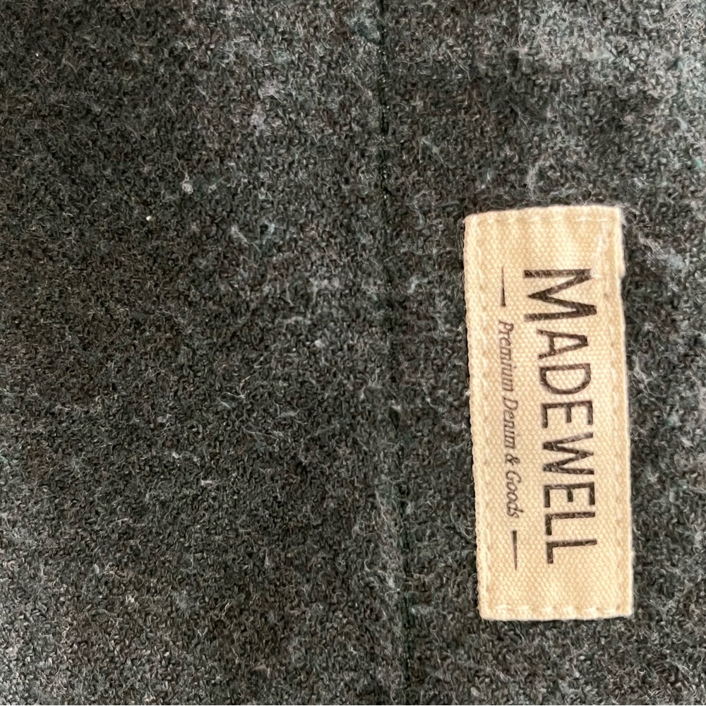 Madewell Perfect Fit Flannel Shirt Dark Green Men’s M Soft Cotton - Picture 5 of 9